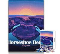 1000 Piece Jigsaws for Teenagers Puzzle Horseshoe Bend Arizona Landscape Illustration Educational Family Game Enhance Memory Birthday Gifts Size 50x75cm