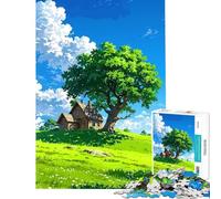 1000 Piece Jigsaws for Teenagers Puzzle Idyllic Countryside House with Large Tree Help The Brain Exercise Difficult Challenge Relax Games for Ages 14 And over (38x52cm)