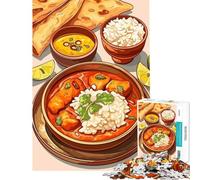 1000 Piece Jigsaws for Teenagers Puzzle Indian Cuisine︰ Curry, Rice, And Naan Practical Game Addictive Toys to Cultivate Patience Great Gifts Tough Challenge (size 50x75cm)