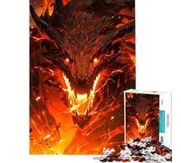 1000 Piece Jigsaws for Teenagers Puzzle Inferno Dragon Unleashed Jigsaw Puzzle Family Games Home Decoration Parent-child Interaction (Size 38x52cm)