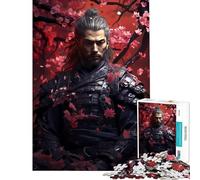 1000 Piece Jigsaws for Teenagers Puzzle Japanese Samurai Sakura Help The Brain Exercise Difficult Challenge Relax Games for Ages 14 And over (38x52cm)