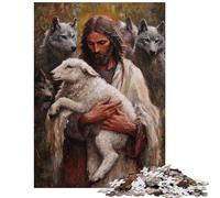 1000 Piece Jigsaws for Teenagers Puzzle Jesus And The Lamb Impossible Game Difficult Hard Anti-Stress Toys Stress Reduction Gifts Size 75x50cm