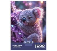 1000 Piece Jigsaws for Teenagers Puzzle Koala with Purple Crystals Puzzle for Adults Brain Teaser Game Birthday Present Parent-child Interaction 70x50cm/1000pcs