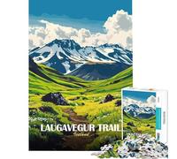 1000 Piece Jigsaws for Teenagers Puzzle Laugavegur Trail Iceland Landscape Art Practical Game Addictive Toys to Cultivate Patience Great Gifts Tough Challenge (size 38x52cm)