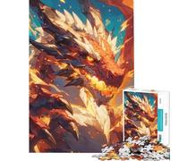 1000 Piece Jigsaws for Teenagers Puzzle Legendary Fire Dragon Help The Brain Exercise Difficult Challenge Relax Games for Ages 14 And over (50x75cm)