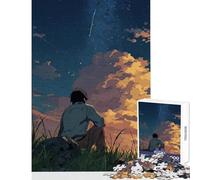 1000 Piece Jigsaws for Teenagers Puzzle Lonely Figure Starry Sky Shared Interactive Home Fun Time Special Festive Idea (50x75cm)