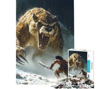 1000 Piece Jigsaws for Teenagers Puzzle Man Versus Giant Tiger in Snow Jigsaw 1000 Piece Toy Wall Decor Wall Decoration for Is Ideal As A Gifts (75x50cm)