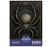 1000 Piece Jigsaws for Teenagers Puzzle Metallic Spider Cross - Gothic Medieval Insect Poster Jigsaws for Adults Family Game Presents for Women Difficult And Challenge 38x26cm/1000pcs