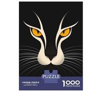 1000 Piece Jigsaws for Teenagers Puzzle Minimalist Cat Vector Portrait with Golden Eyes Adult Jigsaw Hands-on Game Pattern Assembly for Is Ideal As A Gift 70x50cm/1000pcs