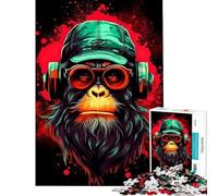 1000 Piece Jigsaws for Teenagers Puzzle Monkey Dj Music for Birthday, Chrismas A Work of Art Relaxing Games for And from 14 Years And over (50x75cm)