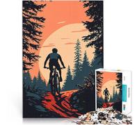 1000 Piece Jigsaws for teenagers Puzzle Mountain Biking Sunset Hands-on-Spiel Künstlersammlung, Bildende Kunst38x26cm