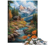 1000 Piece Jigsaws for Teenagers Puzzle Mountain Cabin Retreat Impossible Game Difficult Hard Anti-Stress Toys Stress Reduction Gifts Size 75x50cm