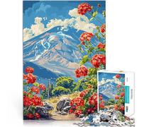1000 Piece Jigsaws for teenagers Puzzle Mountain Landscape with Flowers Denkspiel Verbessern Sie das Gedächtnis52x38cm
