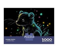 1000 Piece Jigsaws for Teenagers Puzzle Neon Bear Cub Puzzles for Adults Family Games Wall Art Difficult And Challenge 38x26cm/1000pcs