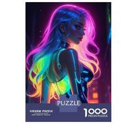 1000 Piece Jigsaws for Teenagers Puzzle Neon Rainbow Woman Jigsaw for Adults Relaxing Games Precision Cutting Difficult And Challenge 70x50cm/1000pcs