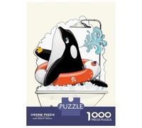 1000 Piece Jigsaws for Teenagers Puzzle Orca Killer Whale in Bath Adult Jigsaw Hands-on Game Pattern Assembly for Is Ideal As A Gift 52x38cm/1000pcs