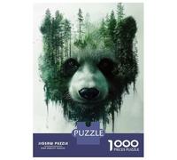 1000 Piece Jigsaws for Teenagers Puzzle Panda And Forest Double Exposure Art Adult Puzzles Relaxing Games But Fun And Humorous for Is Ideal As A Gift 52x38cm/1000pcs