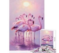 1000 Piece Jigsaws for Teenagers Puzzle Pink Flamingos at Dawn Brain Teaser Game Enhance Memory DIY Toys Stress Reduction Gifts (38X26CM)
