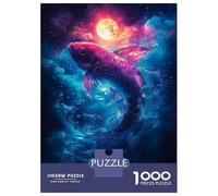 1000 Piece Jigsaws for Teenagers Puzzle Pisces Zodiac Fish Puzzle for Adults Brain Teaser Game Birthday Present Parent-child Interaction 38x26cm/1000pcs