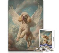 1000 Piece Jigsaws for Teenagers Puzzle Poodle with Angel Wings Educational Games Precision Cutting Anti-Stress Toys Size 50x75cm