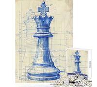 1000 Piece Jigsaws for Teenagers Puzzle Queen Chess Blueprint Jigsaw 1000 Piece Brain Teaser Game Gifts for Women Men But Fun And Humorous (50x75cm)