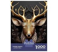 1000 Piece Jigsaws for Teenagers Puzzle Queen Deer Golden Art Deco Jigsaw for Adults Relaxing Games Precision Cutting Difficult And Challenge 70x50cm/1000pcs