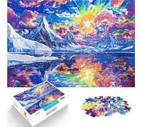 1000 Piece Jigsaws for teenagers Puzzle Rainbow Mountain Sunset Hands-on-Spiel Verbessern Sie das Gedächtnis38x26cm
