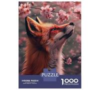 1000 Piece Jigsaws for Teenagers Puzzle Red Fox Cherry Blossom Jigsaw for Adults Relaxing Games Precision Cutting Difficult And Challenge 70x50cm/1000pcs