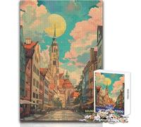 1000 Piece Jigsaws for Teenagers Puzzle Retro City Munich Germany Enhance Memory Practical Game for 14+ Puzzle Game Offered (size 38x52cm)