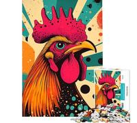 1000 Piece Jigsaws for Teenagers Puzzle Retro Rooster Illustration Jigsaw 1000 Piece Toy Wall Decor Wall Decoration for Is Ideal As A Gifts (38x52cm)