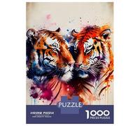 1000 Piece Jigsaws for Teenagers Puzzle Romantic Tiger Couple Adult Jigsaw Hands-on Game Pattern Assembly for Is Ideal As A Gift 70x50cm/1000pcs