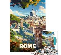 1000 Piece Jigsaws for Teenagers Puzzle Rome Cityscape Poster Puzzle for Adults Hands-on Game Staycation Kill Time for Is Ideal As A Gifts (Size 38x26cm)