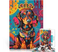 1000 Piece Jigsaws for teenagers Puzzle Royal Dachshund Educational Game Challenge Toy with Fully Interlocking Randomly Shaped Pieces 26x38cm