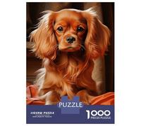 1000 Piece Jigsaws for Teenagers Puzzle Ruby Cavalier King Charles Spaniel Puzzle for Adults Brain Teaser Game Birthday Present Parent-child Interaction 70x50cm/1000pcs