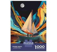 1000 Piece Jigsaws for Teenagers Puzzle Sailboat Painting Moonlight-1 Teenager Puzzles Relaxing Games Perfect Decoration Birthday And Unique Gifts 70x50cm/1000pcs