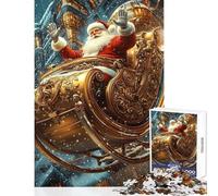 1000 Piece Jigsaws for Teenagers Puzzle Santa's Golden Sleigh Hands-on Game Learning Educational Home Decoration Toys Decompressing Intellectual (50x75cm)
