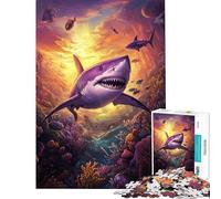 1000 Piece Jigsaws for Teenagers Puzzle Shark's Underwater Majesty Family Game Learning Educational Toys Funny Gifts Birthday Present (size 38x26cm)
