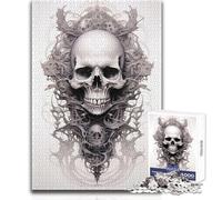 1000 Piece Jigsaws for Teenagers Puzzle Skull in Organic Form Educational Games Precision Cutting Anti-Stress Toys Size 38x52cm