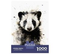1000 Piece Jigsaws for Teenagers Puzzle Skunk Beauty Black Ink Puzzle for Adults Brain Teaser Game Birthday Present Parent-child Interaction 52x38cm/1000pcs