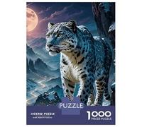 1000 Piece Jigsaws for Teenagers Puzzle Snow Leopard Under Moonlight Adult Jigsaw Hands-on Game Enhance Memory Difficult And Challenge 52x38cm/1000pcs