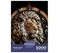 1000 Piece Jigsaws for Teenagers Puzzle Stained Glass Lion Art 2 Adult Jigsaw Hands-on Game Pattern Assembly for Is Ideal As A Gift 52x38cm/1000pcs