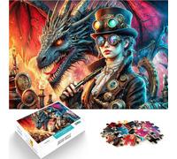 1000 Piece Jigsaws for teenagers Puzzle Steampunk Dragon Mistress Lustige Spiele mit passendem Poster und Quizblatt75x50cm