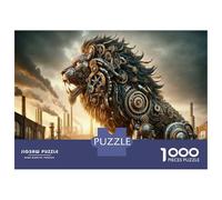 1000 Piece Jigsaws for Teenagers Puzzle Steampunk Mechanical Lion Statue Puzzle for Adults Brain Teaser Game Birthday Present Parent-child Interaction 38x26cm/1000pcs