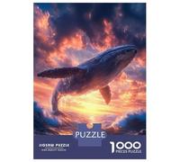 1000 Piece Jigsaws for Teenagers Puzzle Sunset Whale Adult Jigsaw Hands-on Game Pattern Assembly for Is Ideal As A Gift 38x26cm/1000pcs