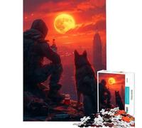 1000 Piece Jigsaws for Teenagers Puzzle Sunset with My Dog Relax Games for Educational Game Challenge Toy Birthday Gifts Analysis And Logic (Size 50x75cm)