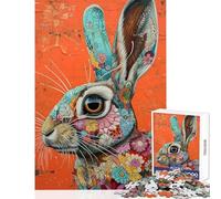 1000 Piece Jigsaws for Teenagers Puzzle The Floral Rabbit Hands-on Game Learning Educational Home Decoration Toys Decompressing Intellectual (50x75cm)