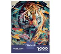 1000 Piece Jigsaws for Teenagers Puzzle The Powerful Tiger Puzzle for Adults Brain Teaser Game Birthday Present Parent-child Interaction 70x50cm/1000pcs