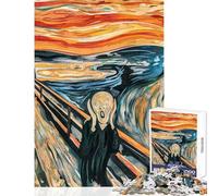 1000 Piece Jigsaws for Teenagers Puzzle The Scream Edvard Munch Hands-on Game Learning Educational Home Decoration Toys Decompressing Intellectual (50x75cm)