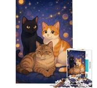 1000 Piece Jigsaws for Teenagers Puzzle Three Cats Pillow Relax Games for Educational Game Challenge Toy Birthday Gifts Analysis And Logic (Size 38x26cm)