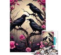 1000 Piece Jigsaws for Teenagers Puzzle Three Ravens on A Rose Tree Teenager Puzzles Family Game Wall Decoration Difficult And Challenge (Size 38x26cm)